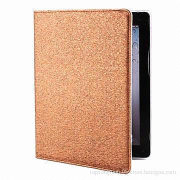 Glitter Powder PU Leather Case/Stand for New iPad, Assorted Colors are Available